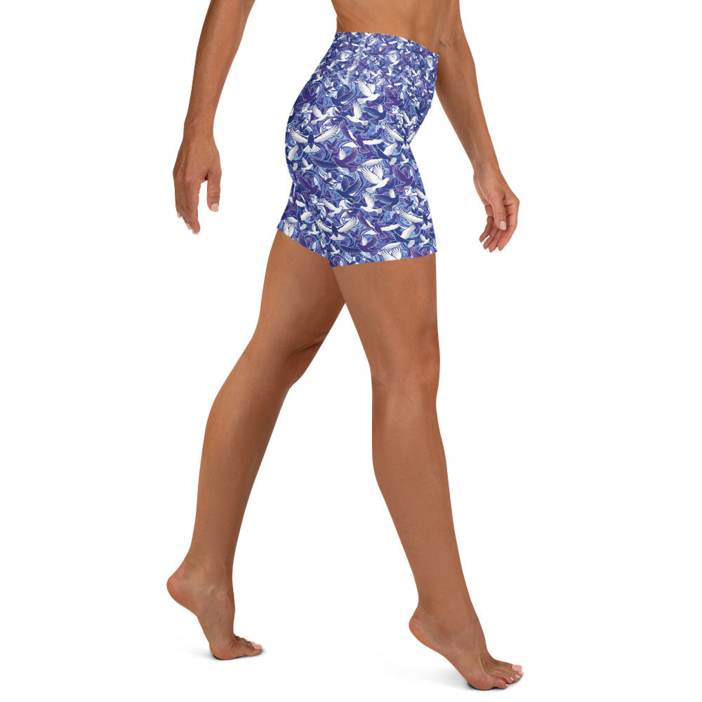 Dove in Flight Yoga Shorts | GearBunch
