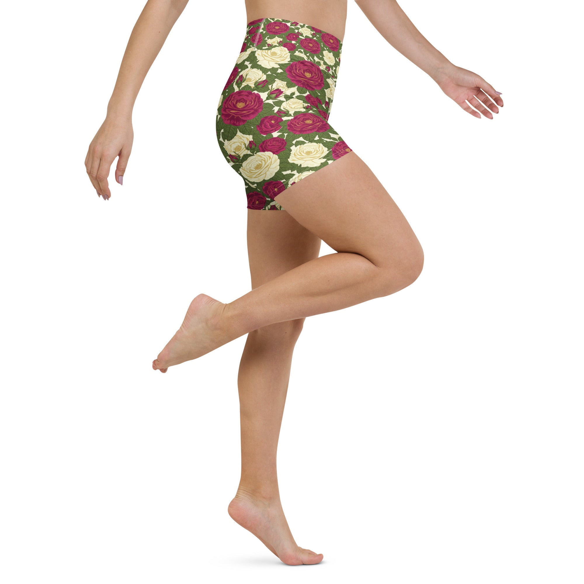 Taurus Rose Botanical Yoga Shorts | GearBunch