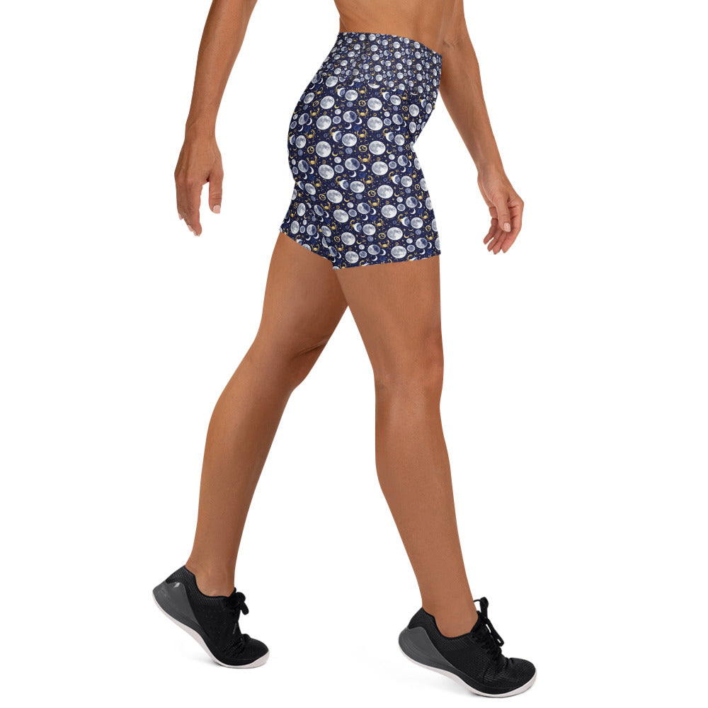 Cancer Moon Phases Yoga Shorts | GearBunch
