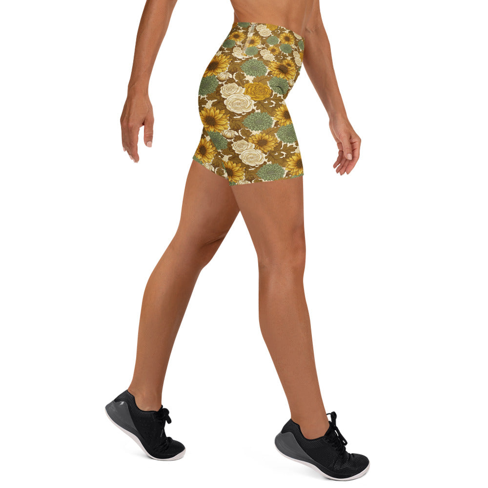 Virgo Harvest Botanical Yoga Shorts | GearBunch