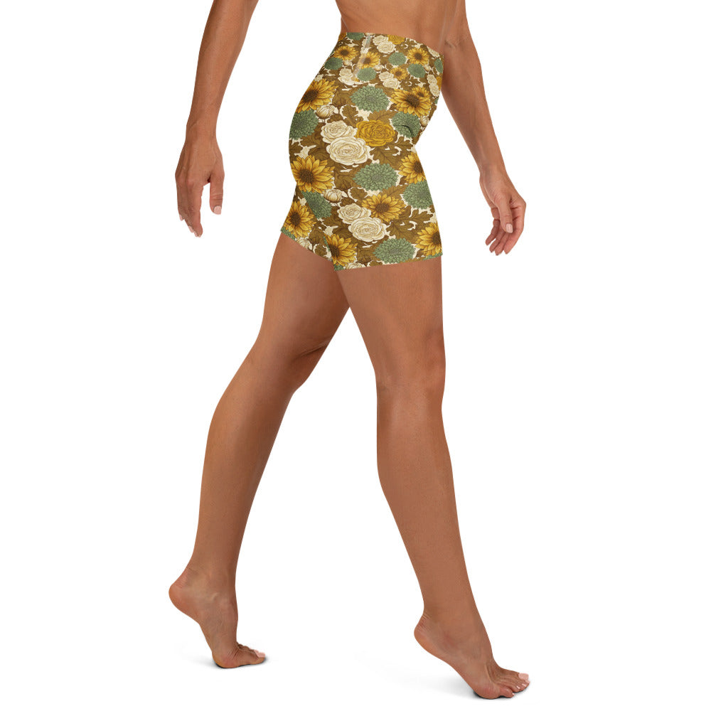 Virgo Harvest Botanical Yoga Shorts | GearBunch