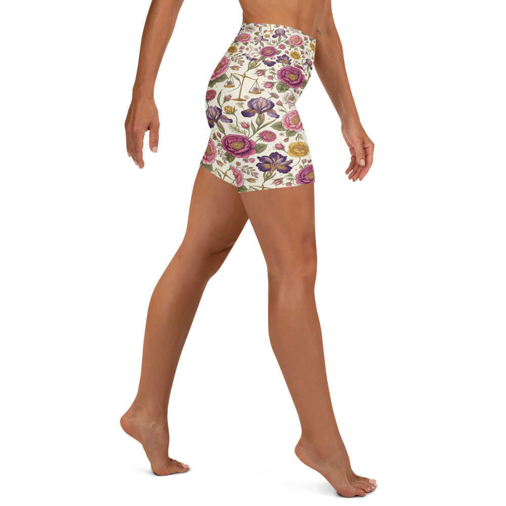Libra Balance Floral Yoga Shorts | GearBunch