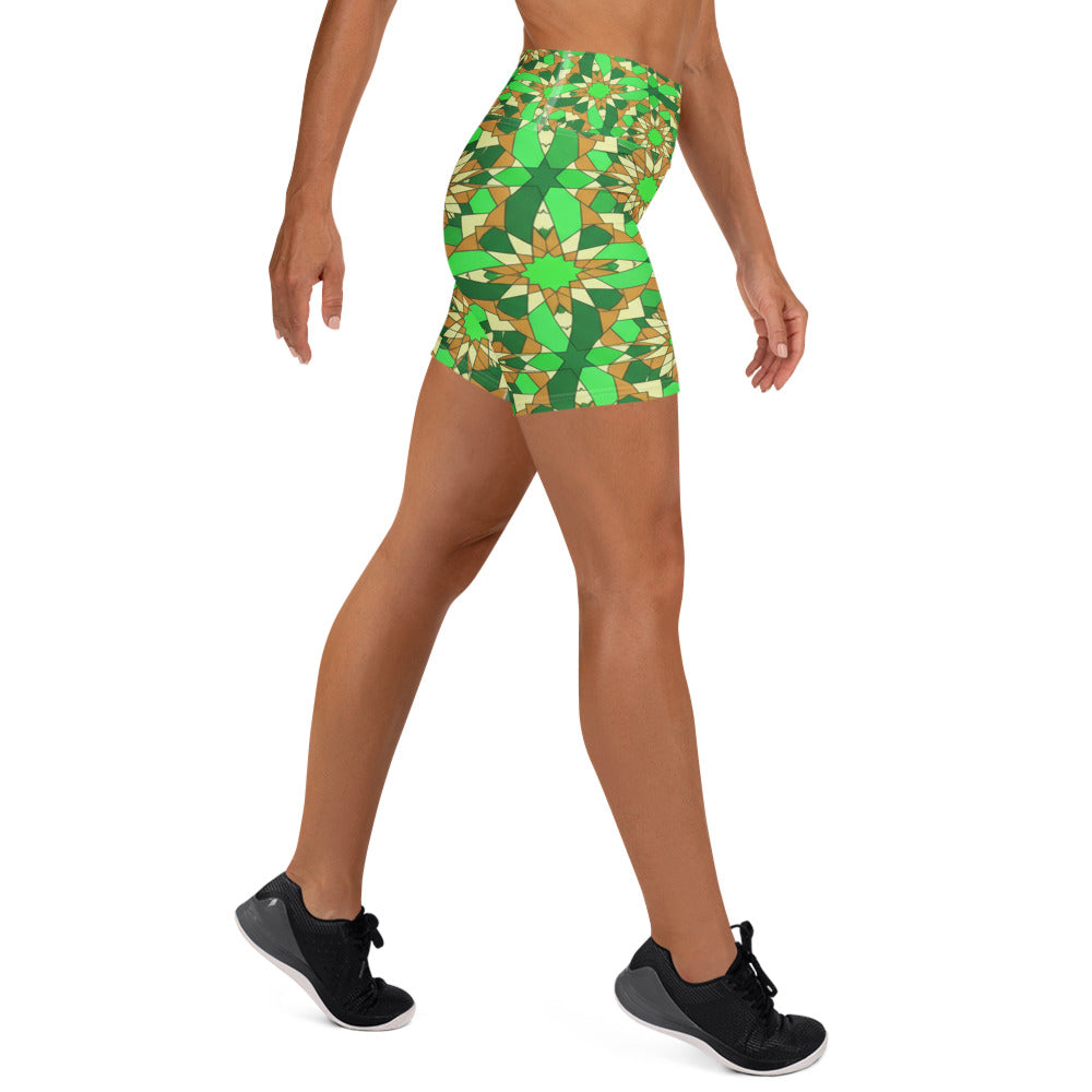 Zellige Jade Copper Yoga Shorts | GearBunch