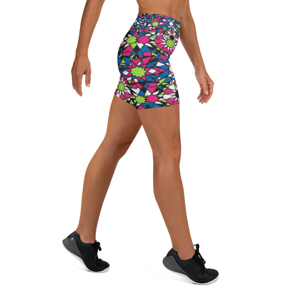 Zellige Electric Neon Yoga Shorts | GearBunch