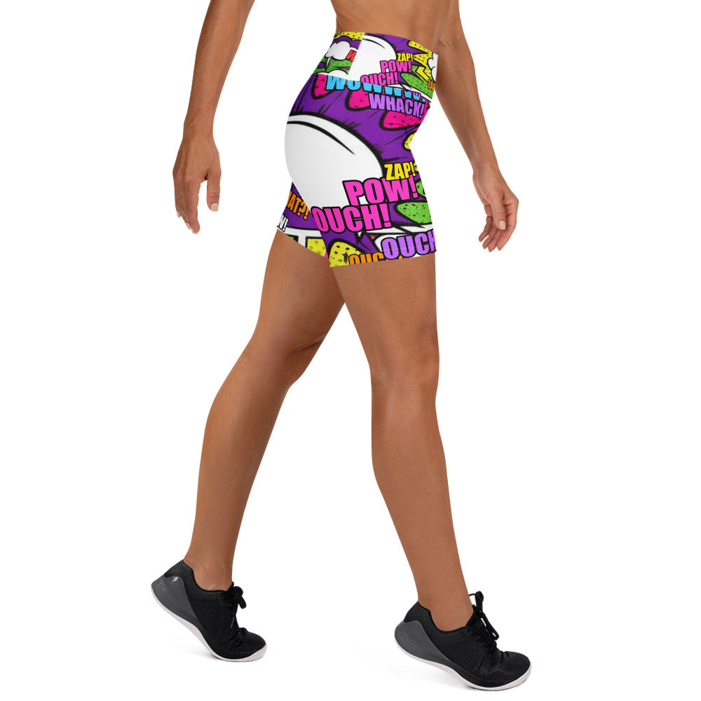 Comic Strip Villain Yoga Shorts | GearBunch