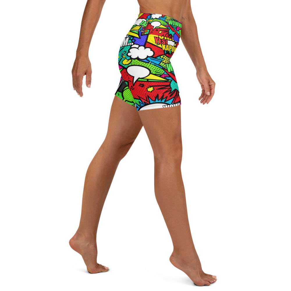 Comic Strip Zombie Apocalypse Yoga Shorts | GearBunch