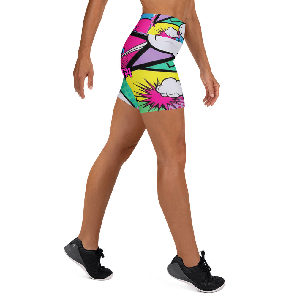 Comic Strip Pop Candy Yoga Shorts | GearBunch