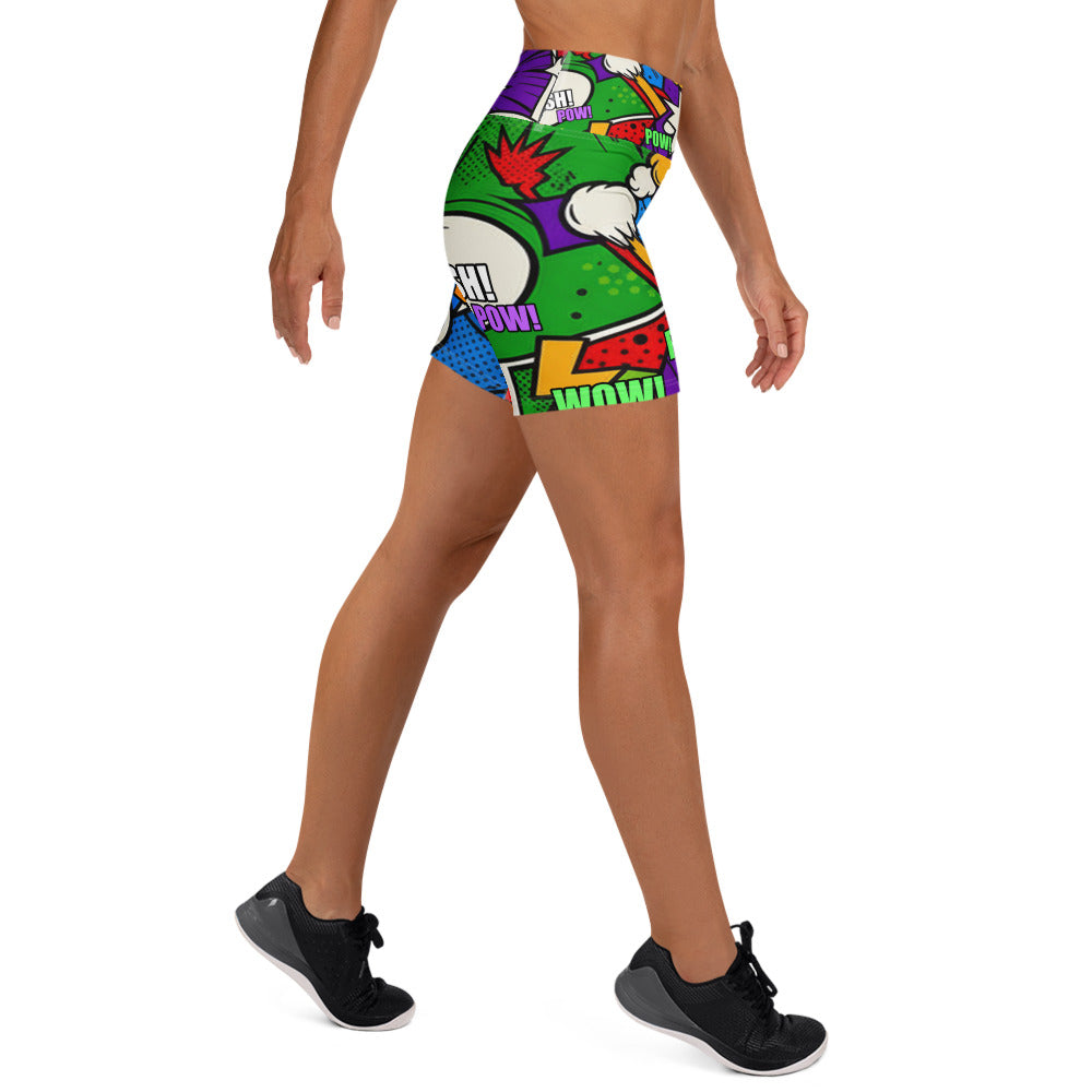 Comic Strip Monster Mash Yoga Shorts | GearBunch
