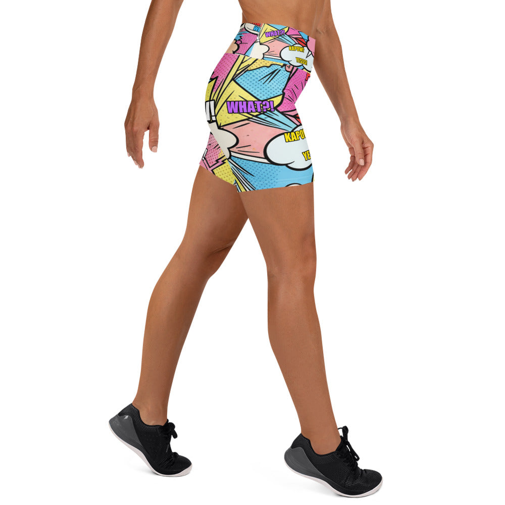 Comic Strip Kawaii Cute Yoga Shorts | GearBunch