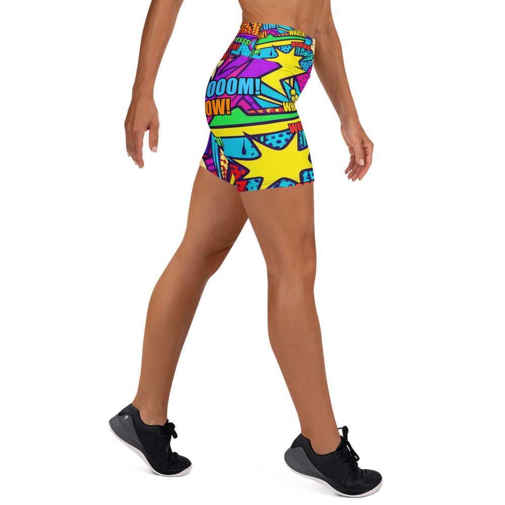 Comic Strip Pirate Adventure Yoga Shorts | GearBunch