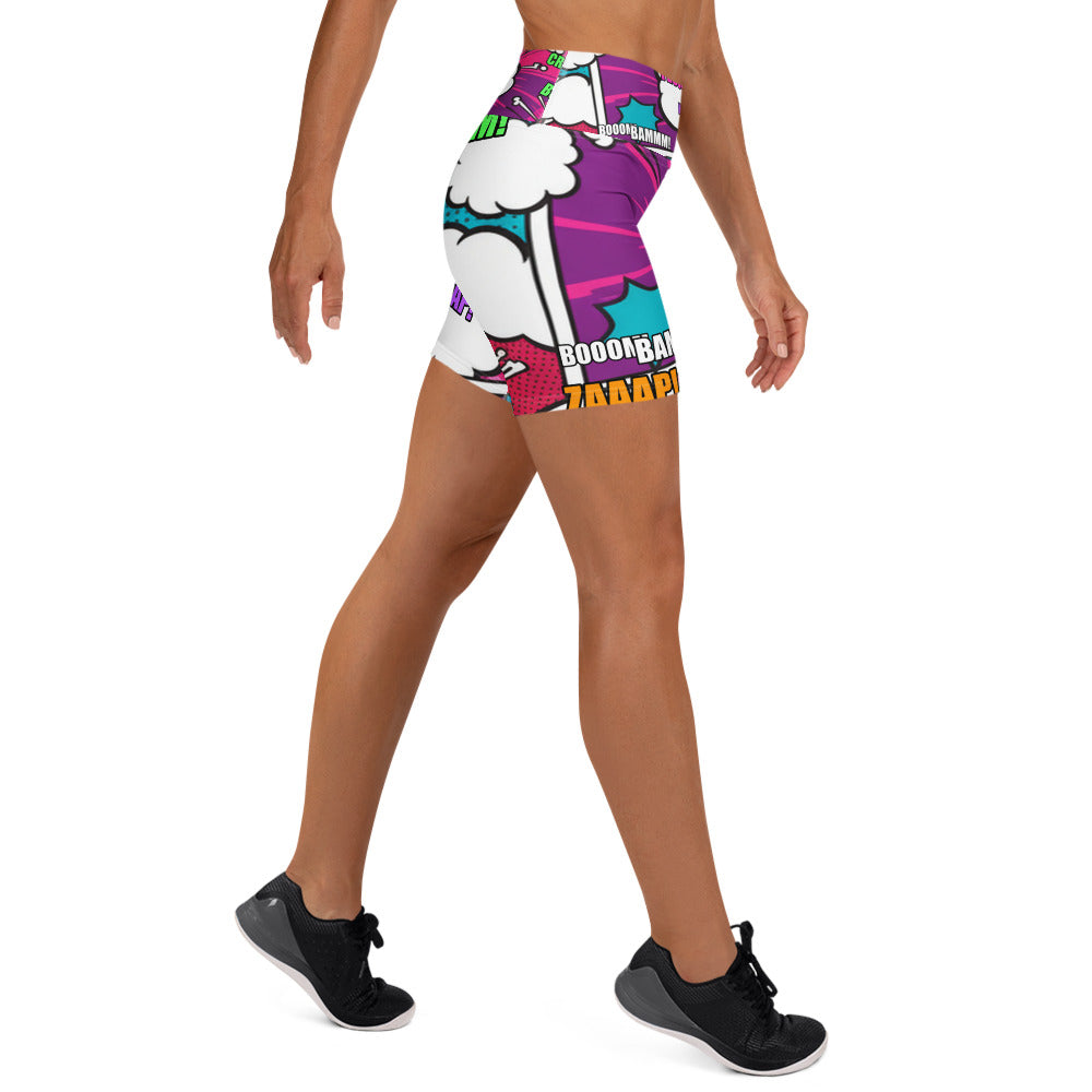 Comic Strip Roller Derby Yoga Shorts | GearBunch