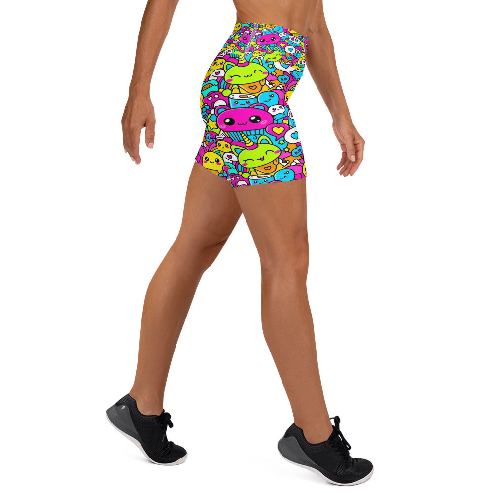 Kawaii Candy Land Yoga Shorts | GearBunch
