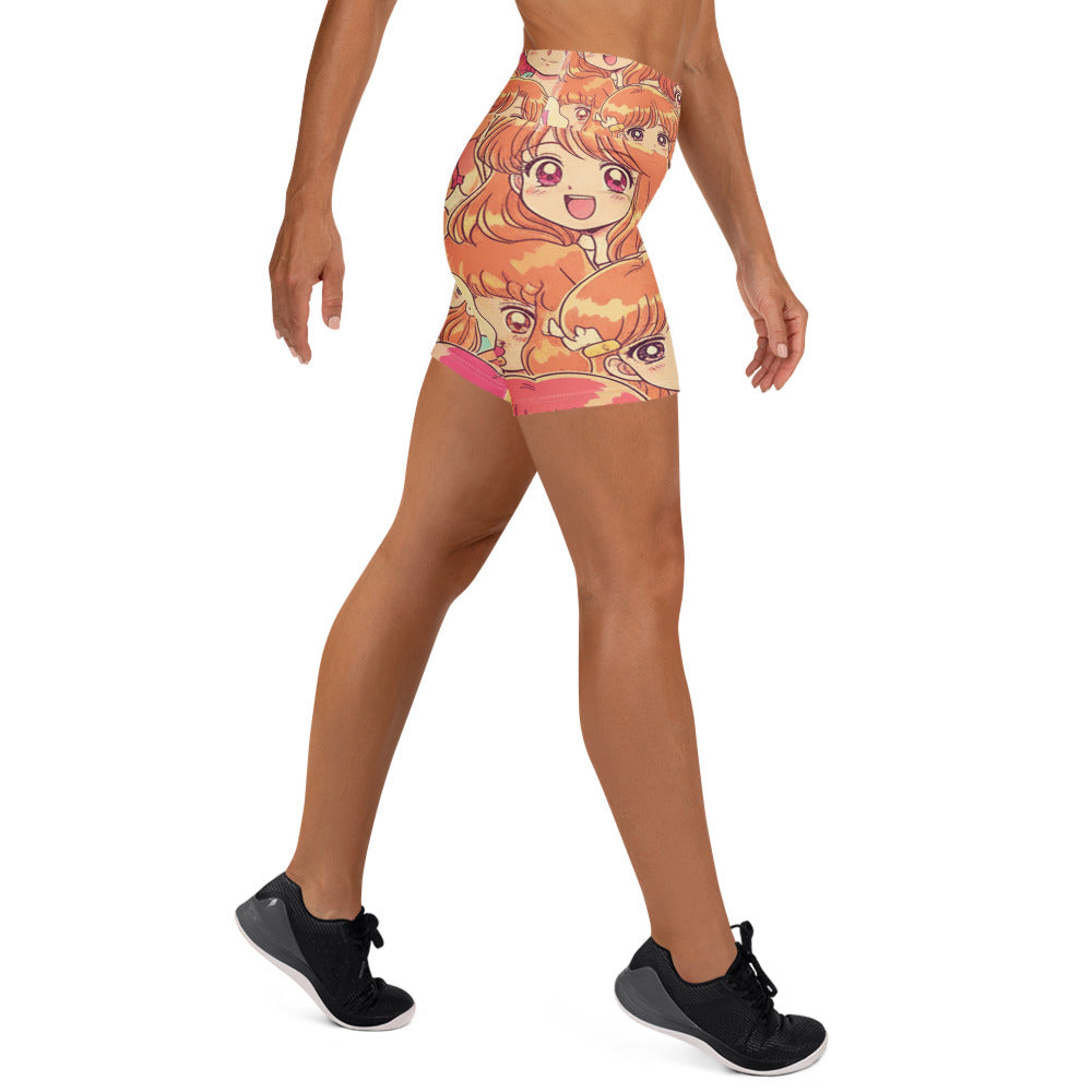 Anime Collage Retro Shojo Yoga Shorts | GearBunch