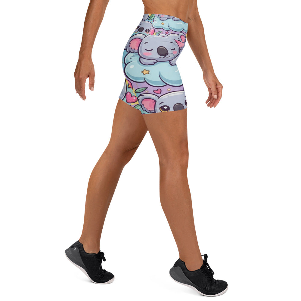 Vibrant Koala and Friends Yoga Shorts | GearBunch