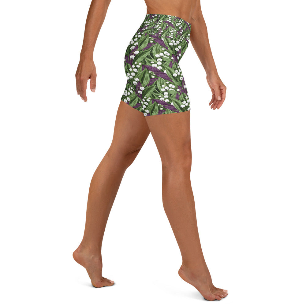 Lily of the Valley Yoga Shorts | GearBunch