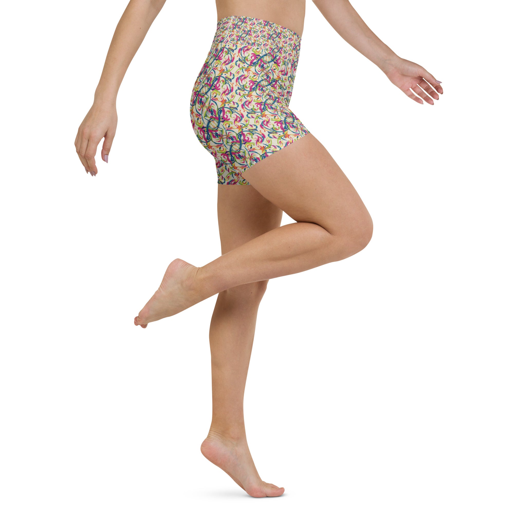 Ciao Bella Script Yoga Shorts | GearBunch