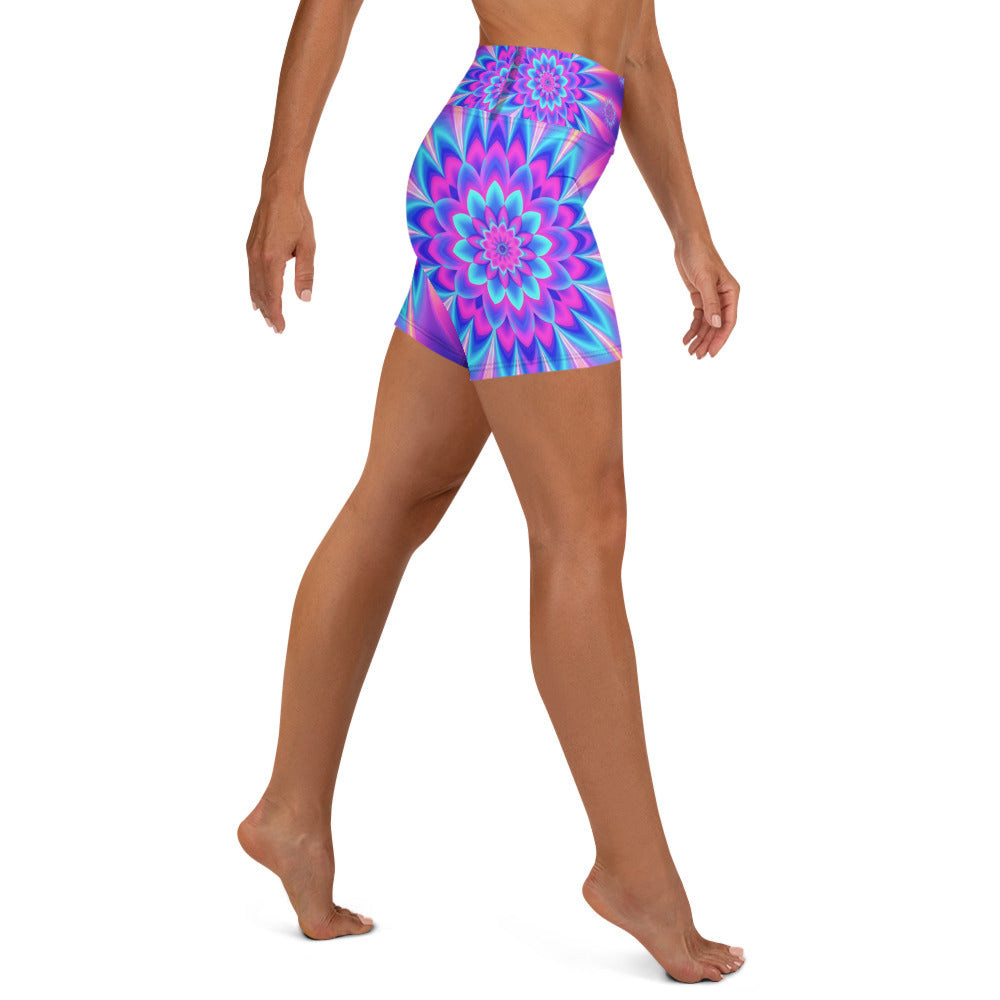 Psychedelic Vaporwave Dream Yoga Shorts | GearBunch
