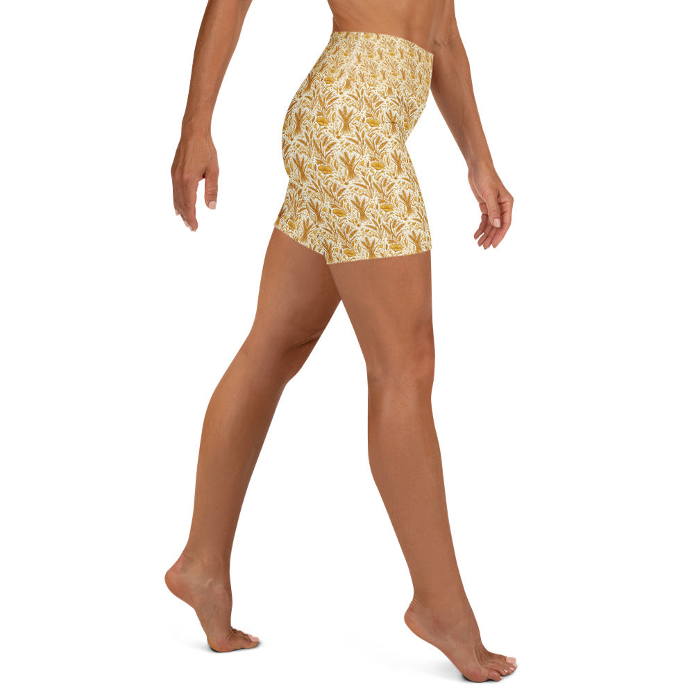 Wheat Field Harvest Yoga Shorts | GearBunch