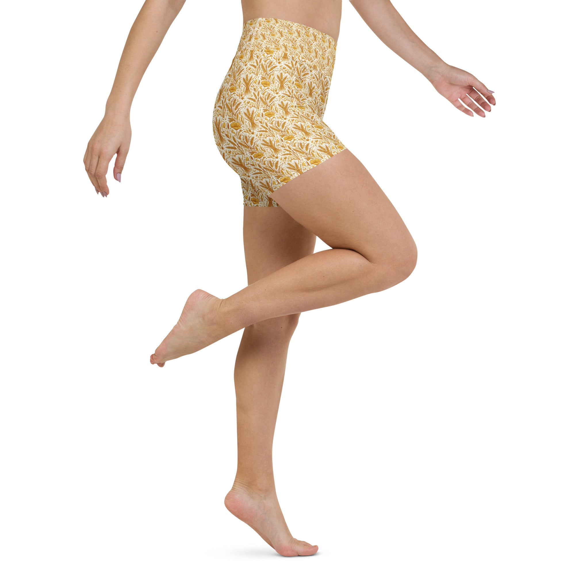 Wheat Field Harvest Yoga Shorts | GearBunch