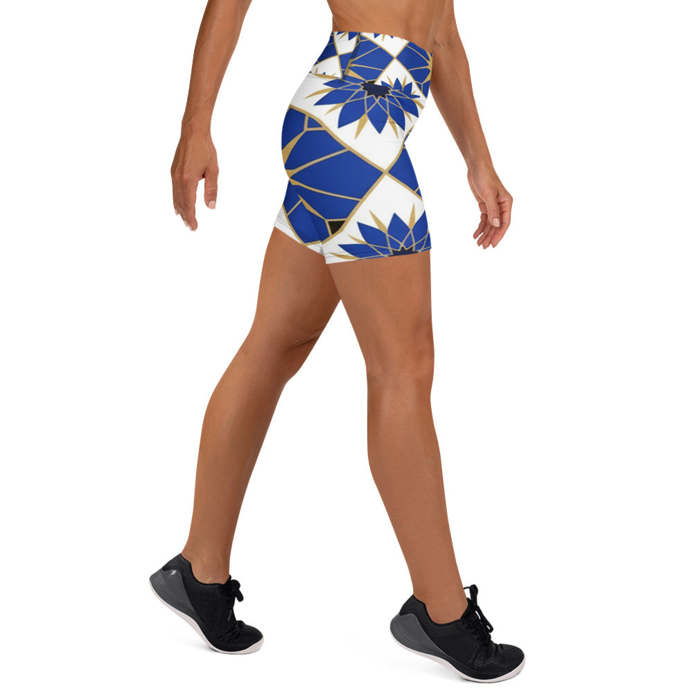 Zellige Midnight Blue Yoga Shorts | GearBunch