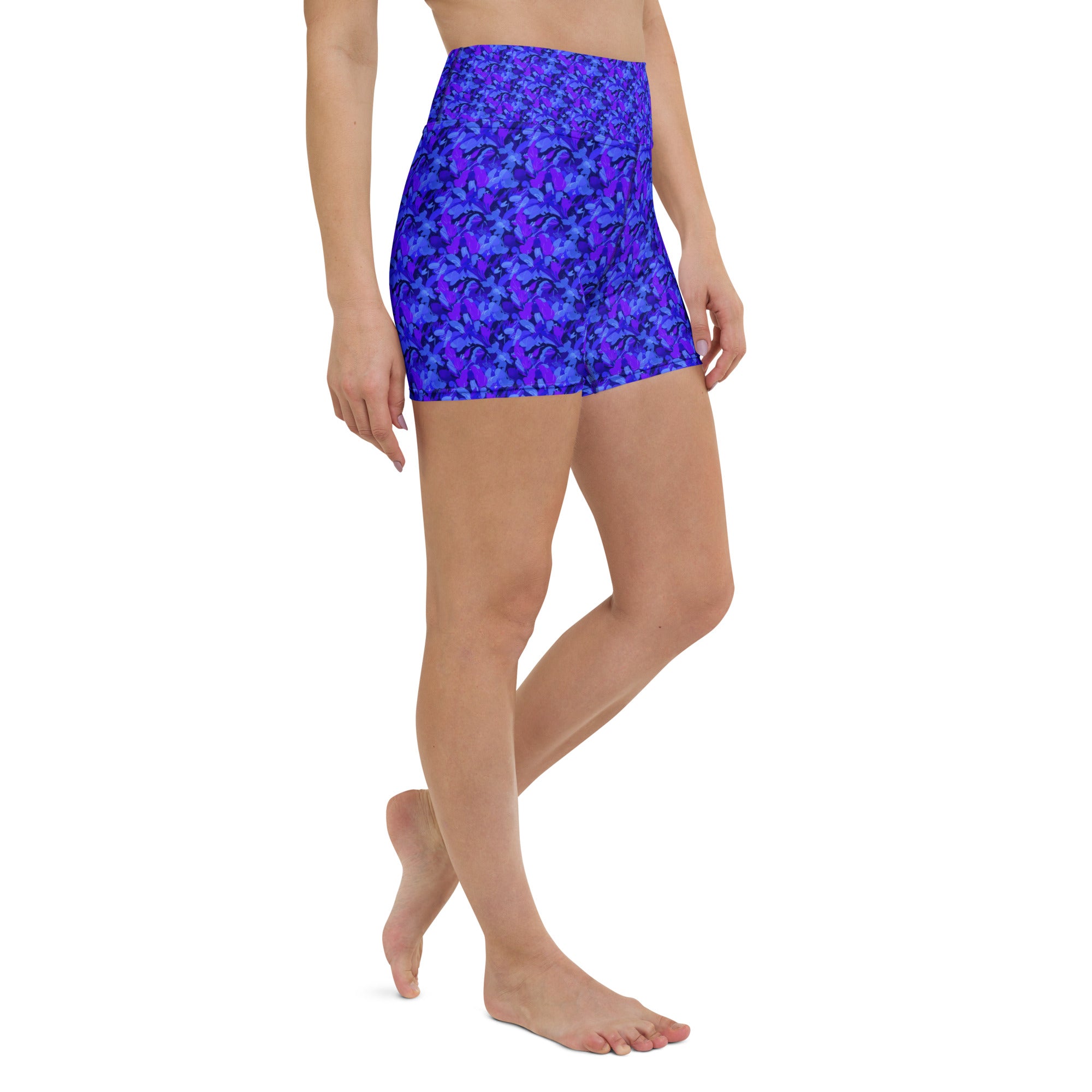 Touching Distance Abstract Yoga Shorts | GearBunch