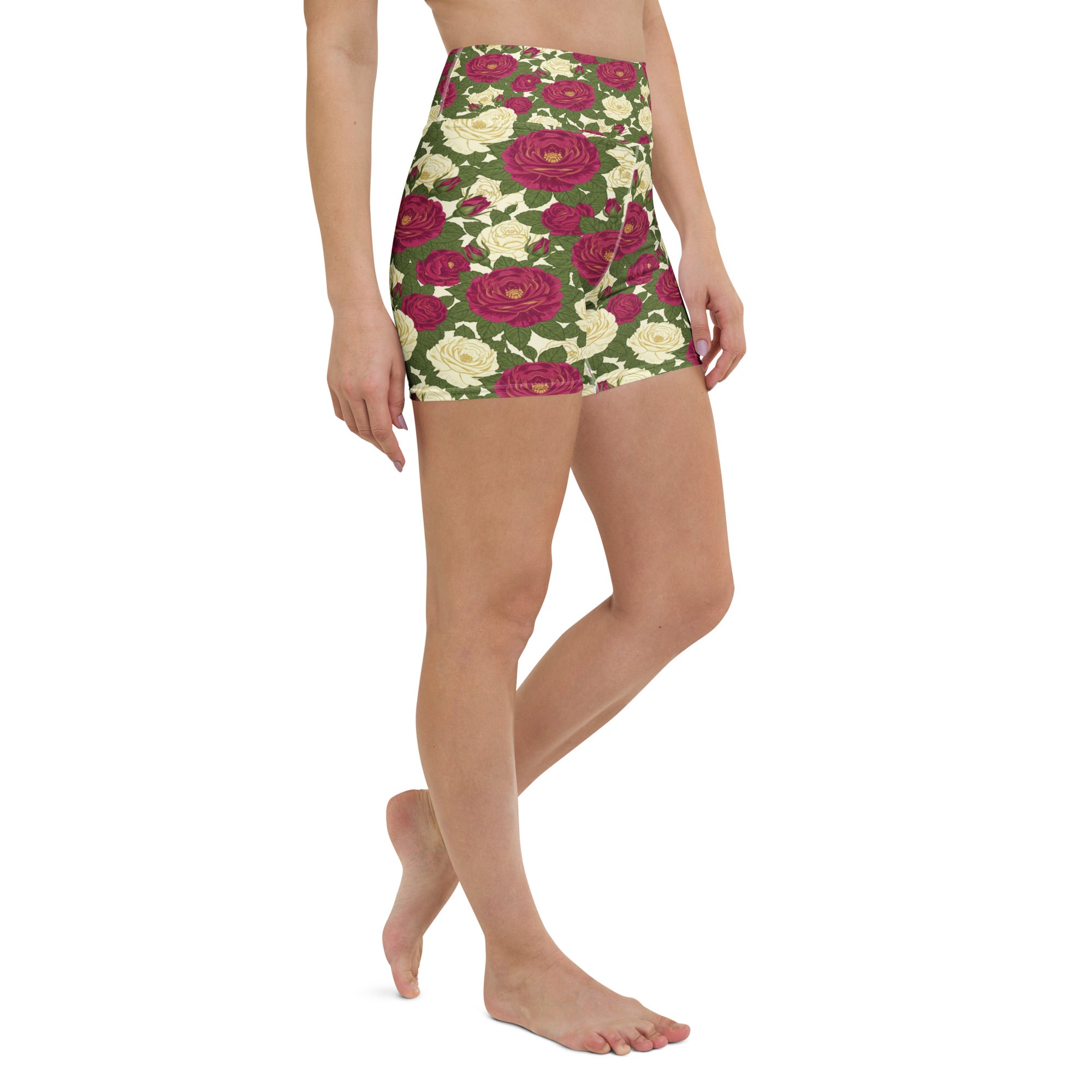 Taurus Rose Botanical Yoga Shorts | GearBunch
