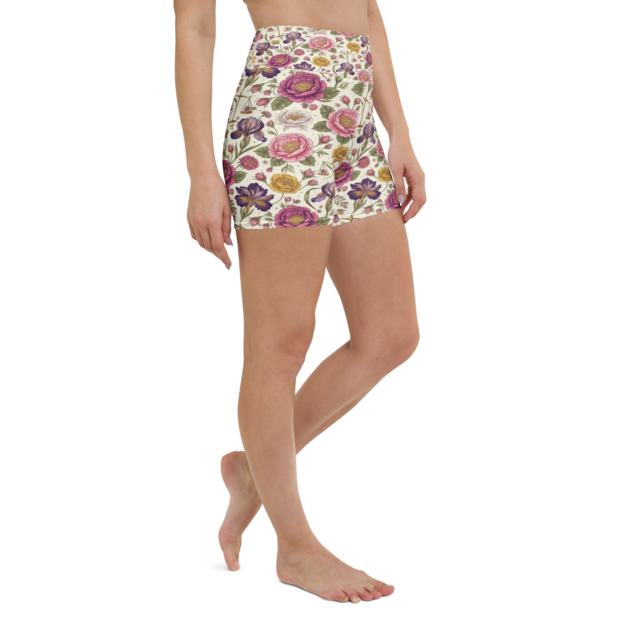 Libra Balance Floral Yoga Shorts | GearBunch