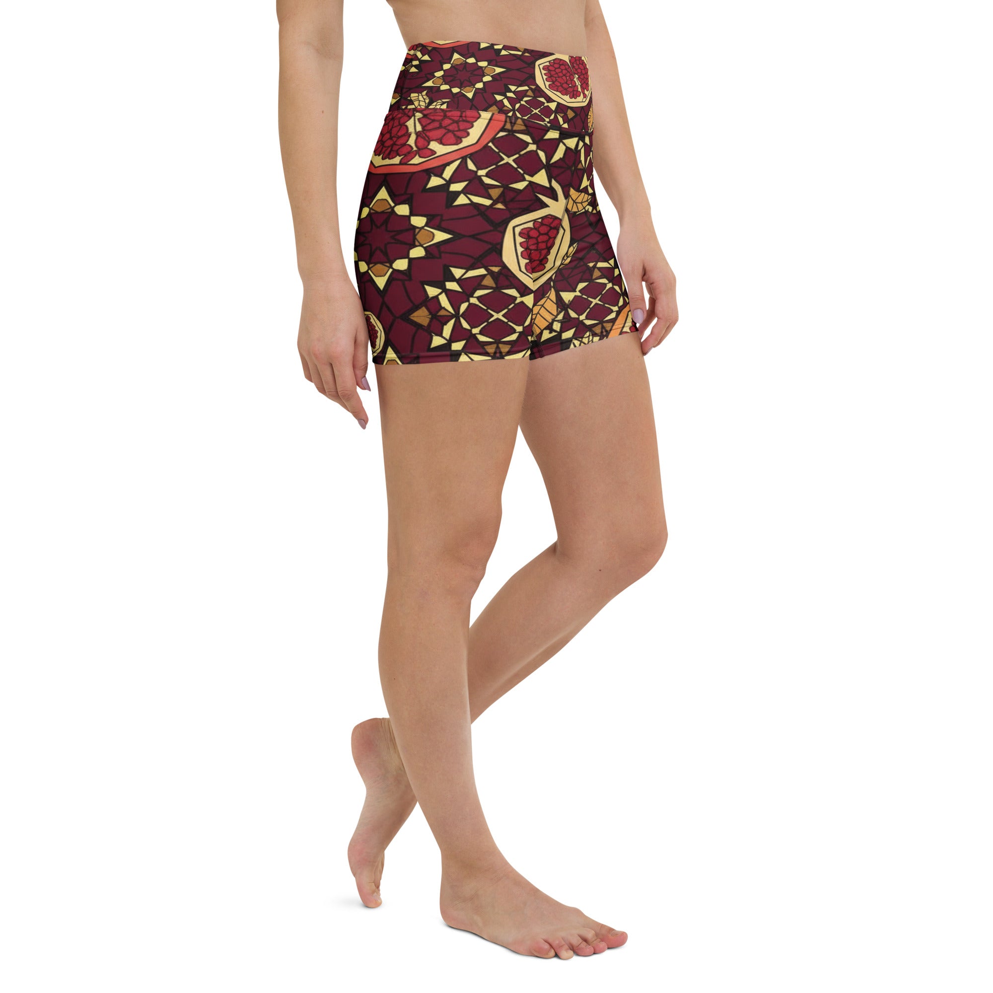 Zellige Pomegranate Yoga Shorts | GearBunch