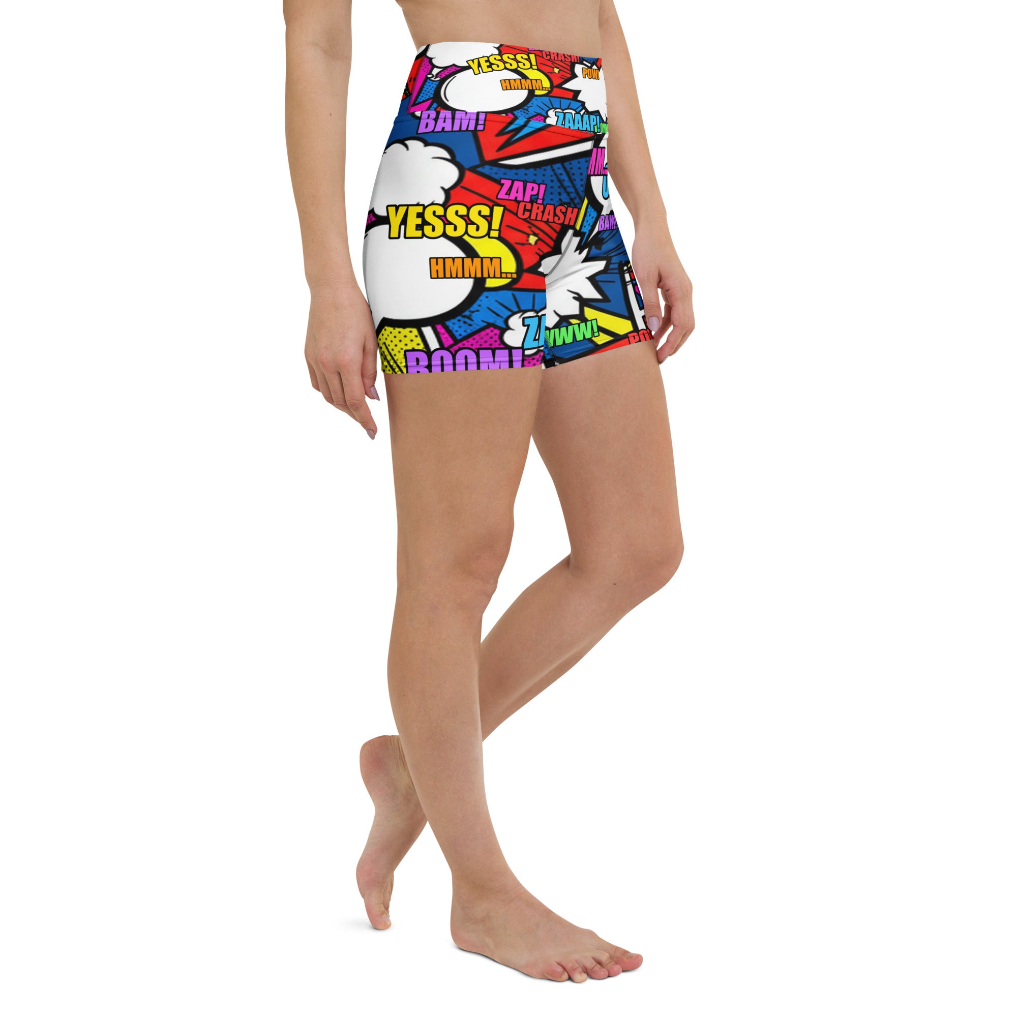 Comic Strip Ninja Night Yoga Shorts | GearBunch