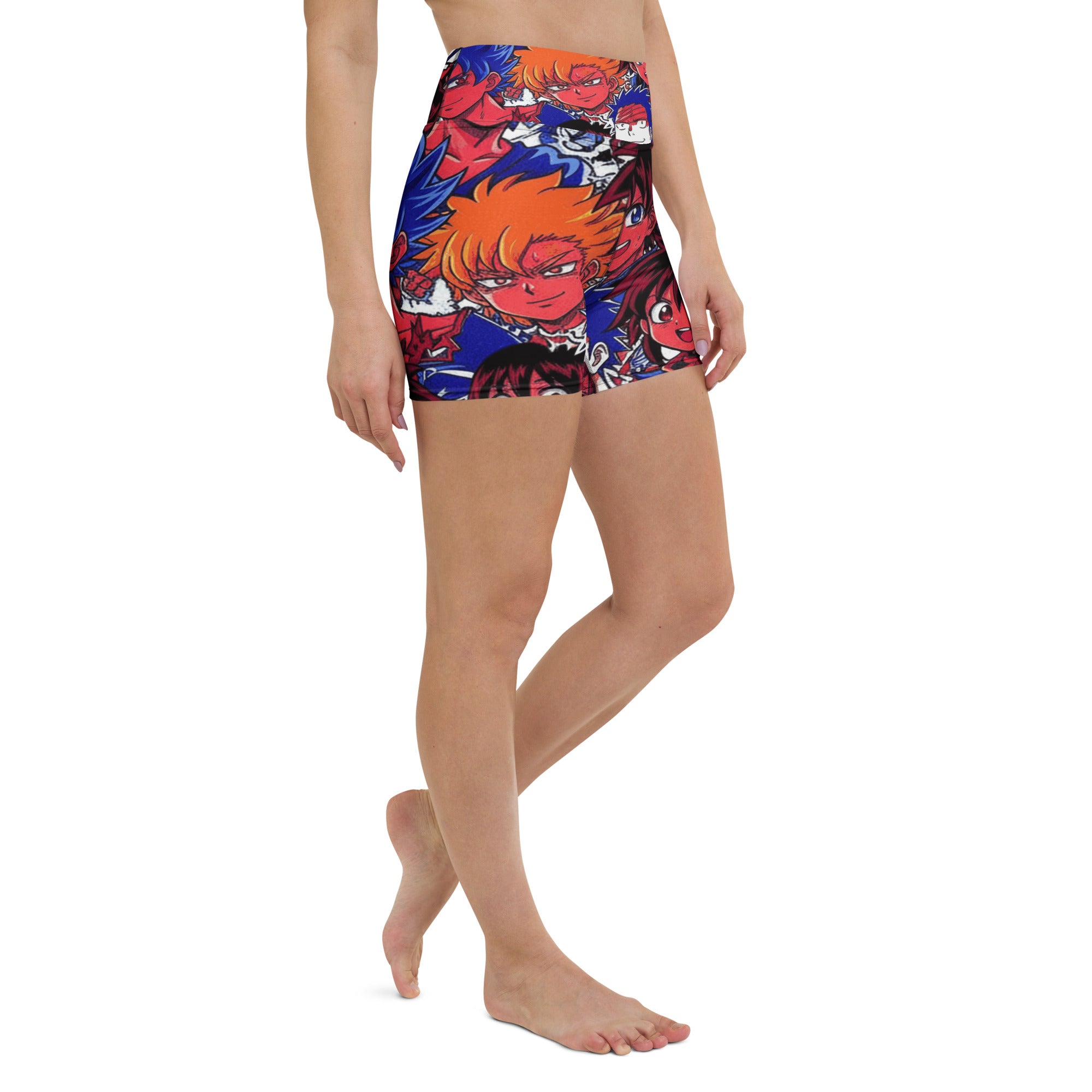 Anime Collage Dark Shonen Yoga Shorts | GearBunch