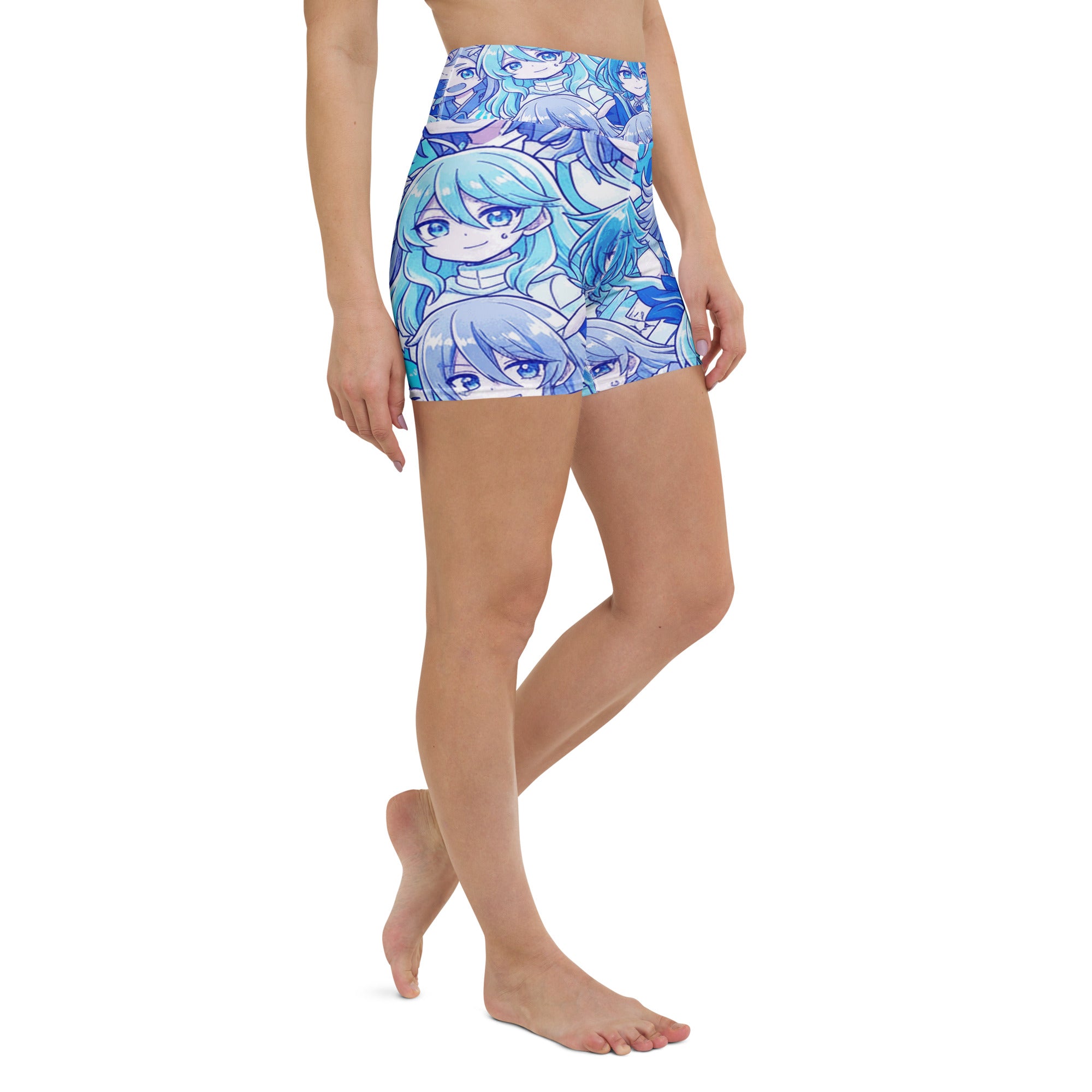 Anime Collage Ice Kingdom Yoga Shorts | GearBunch