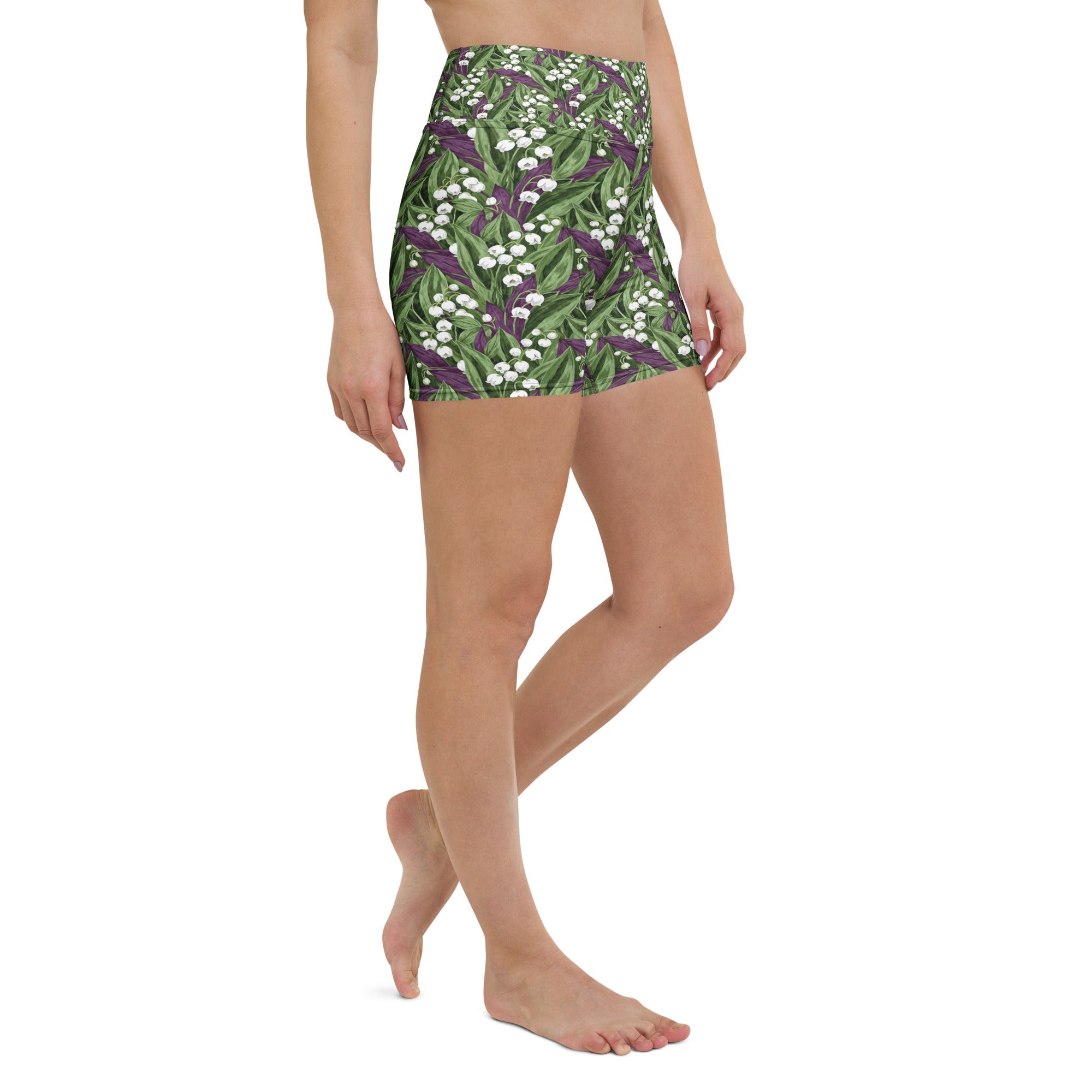 Lily of the Valley Yoga Shorts | GearBunch