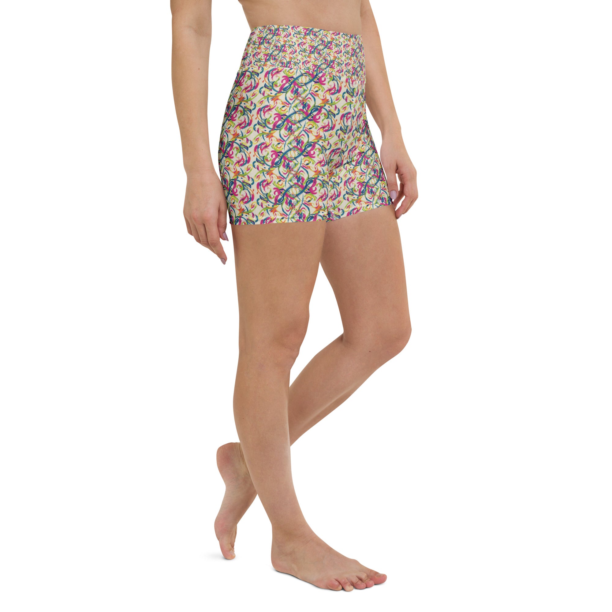 Ciao Bella Script Yoga Shorts | GearBunch