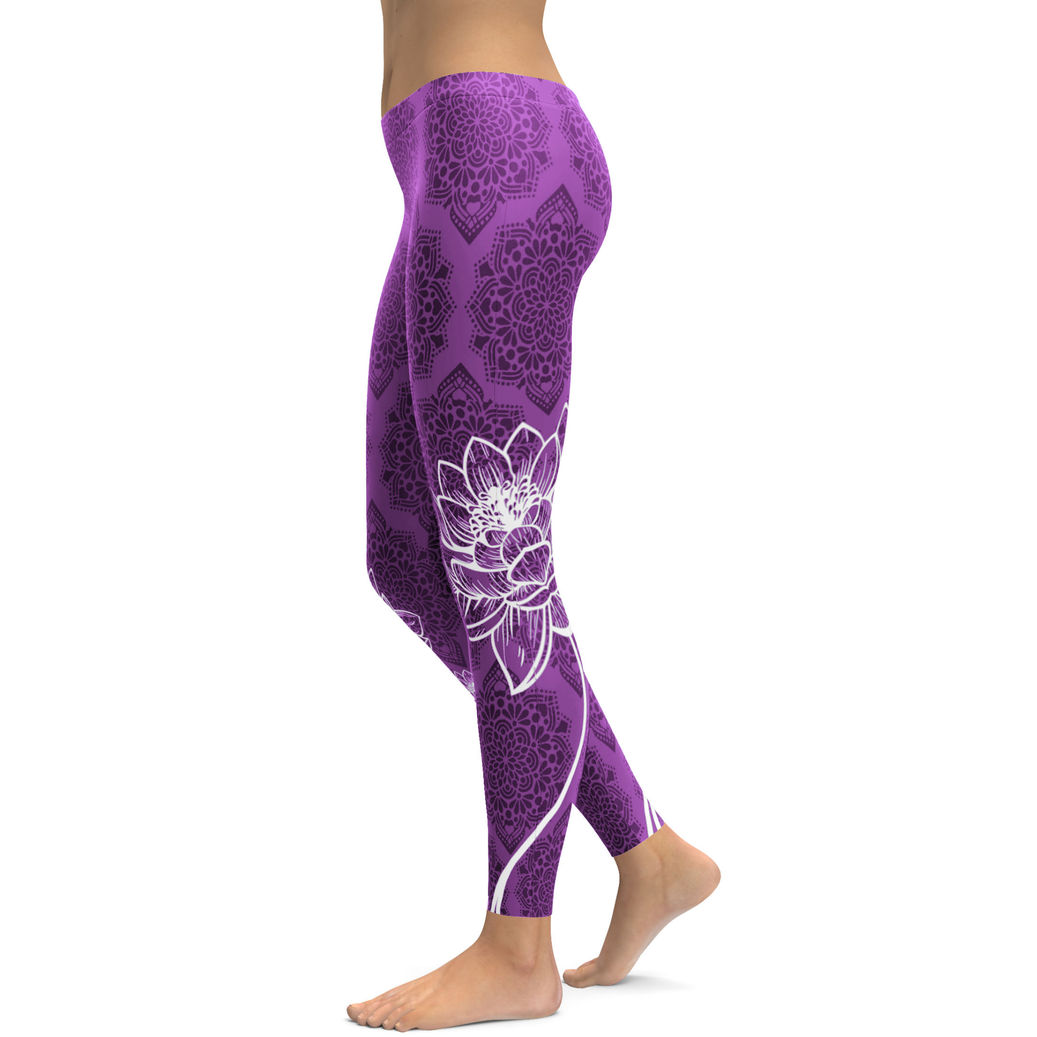 Lavender Lotus Leggings - Gearbunch