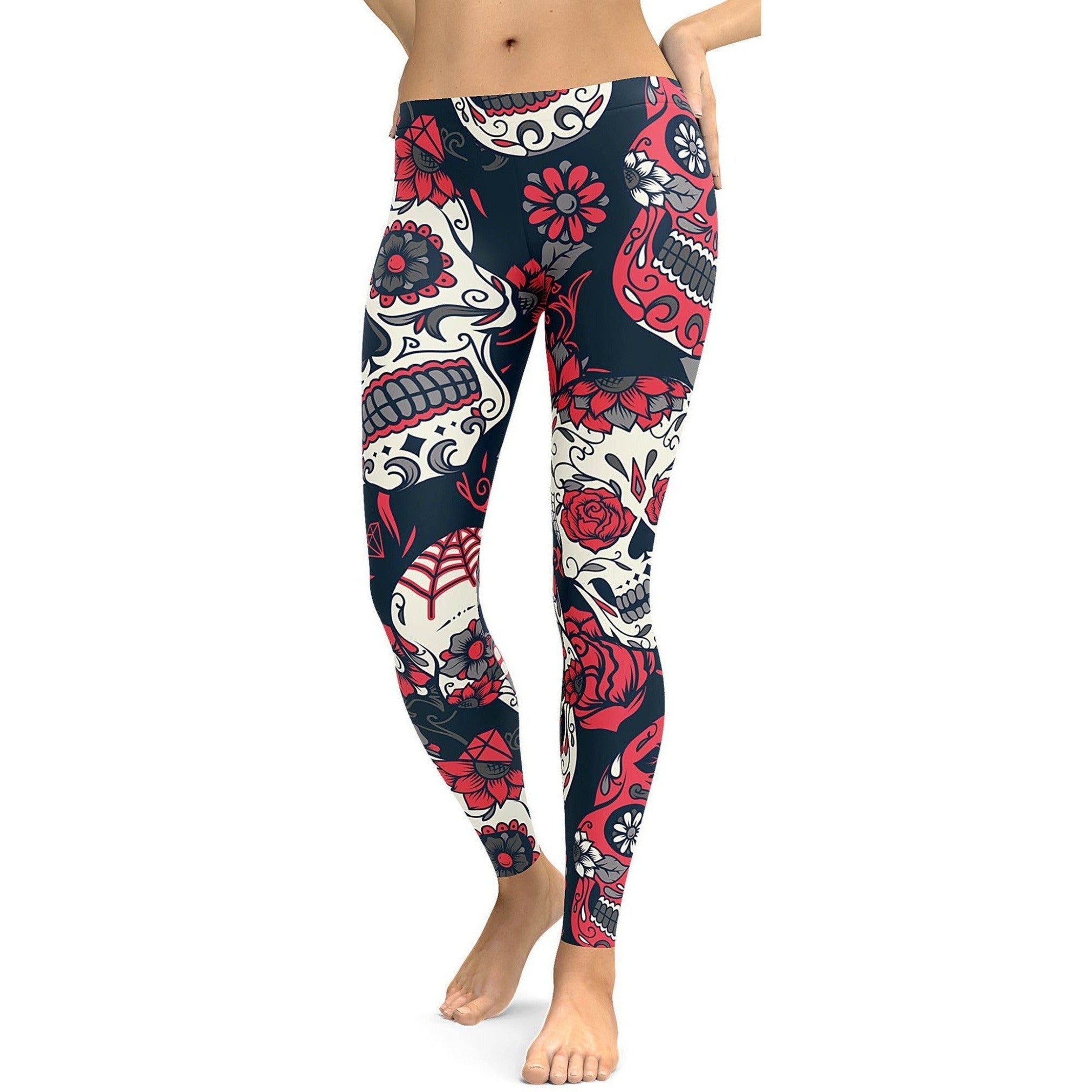 Pink Sugar Skull Leggings | GearBunch
