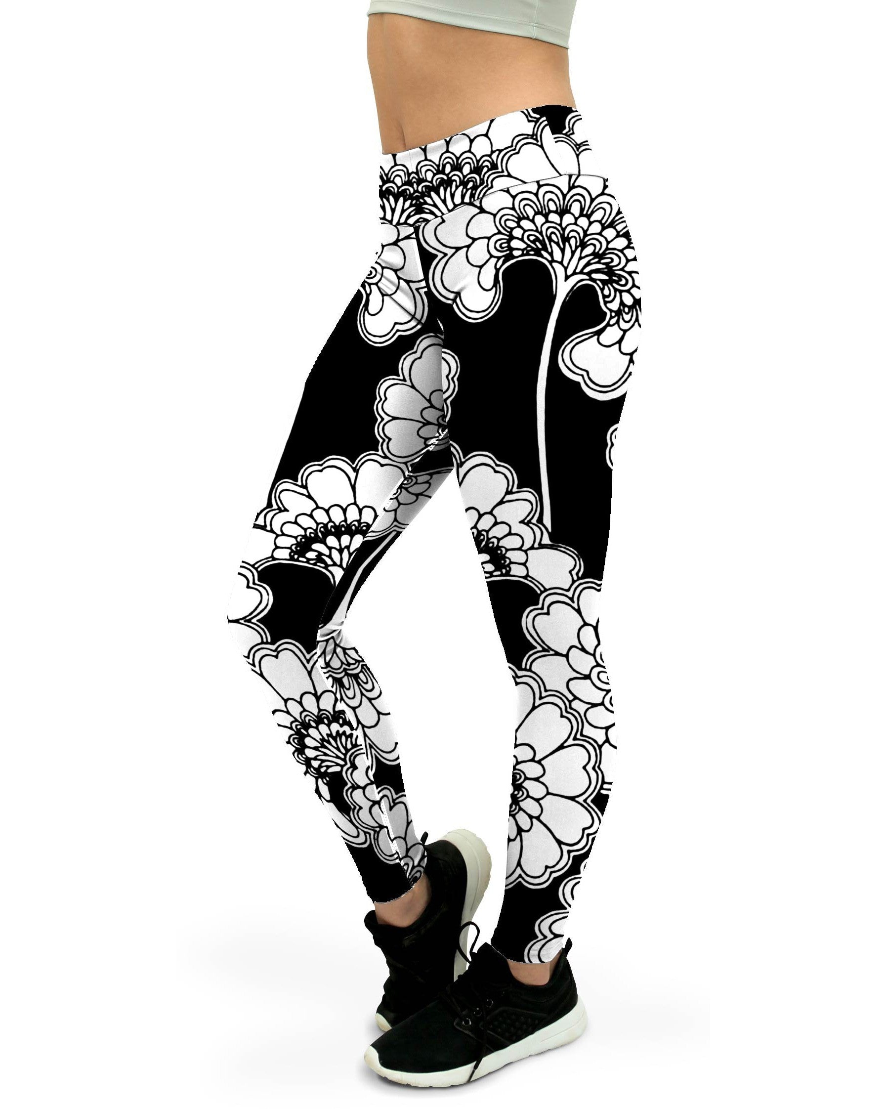 Japanese Floral Yoga Pants Gearbunch