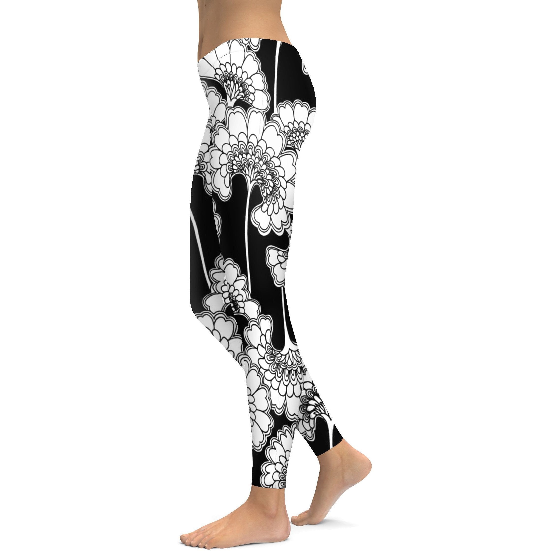 Japanese Floral Leggings - Gearbunch