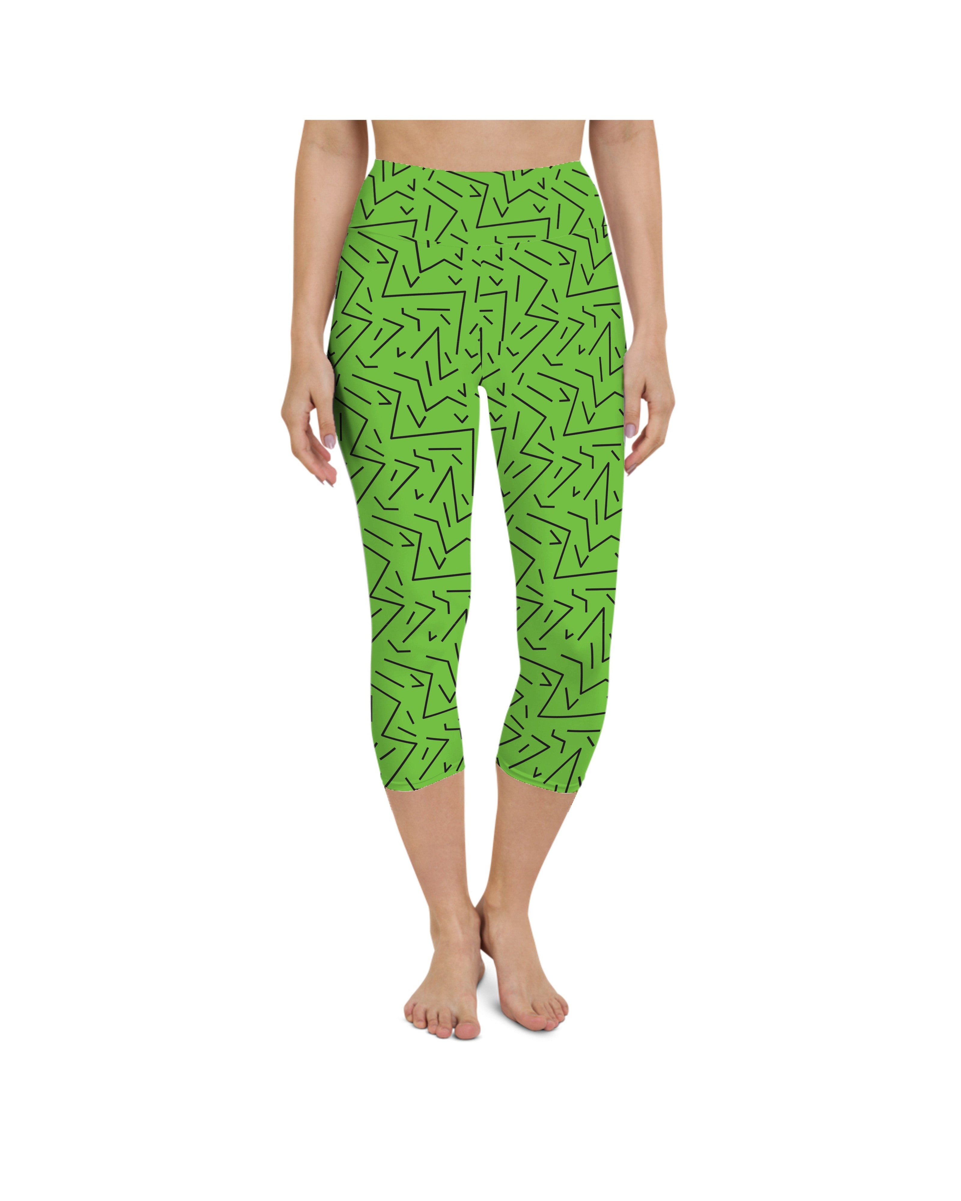 Green Black Line Yoga Capris Gearbunch