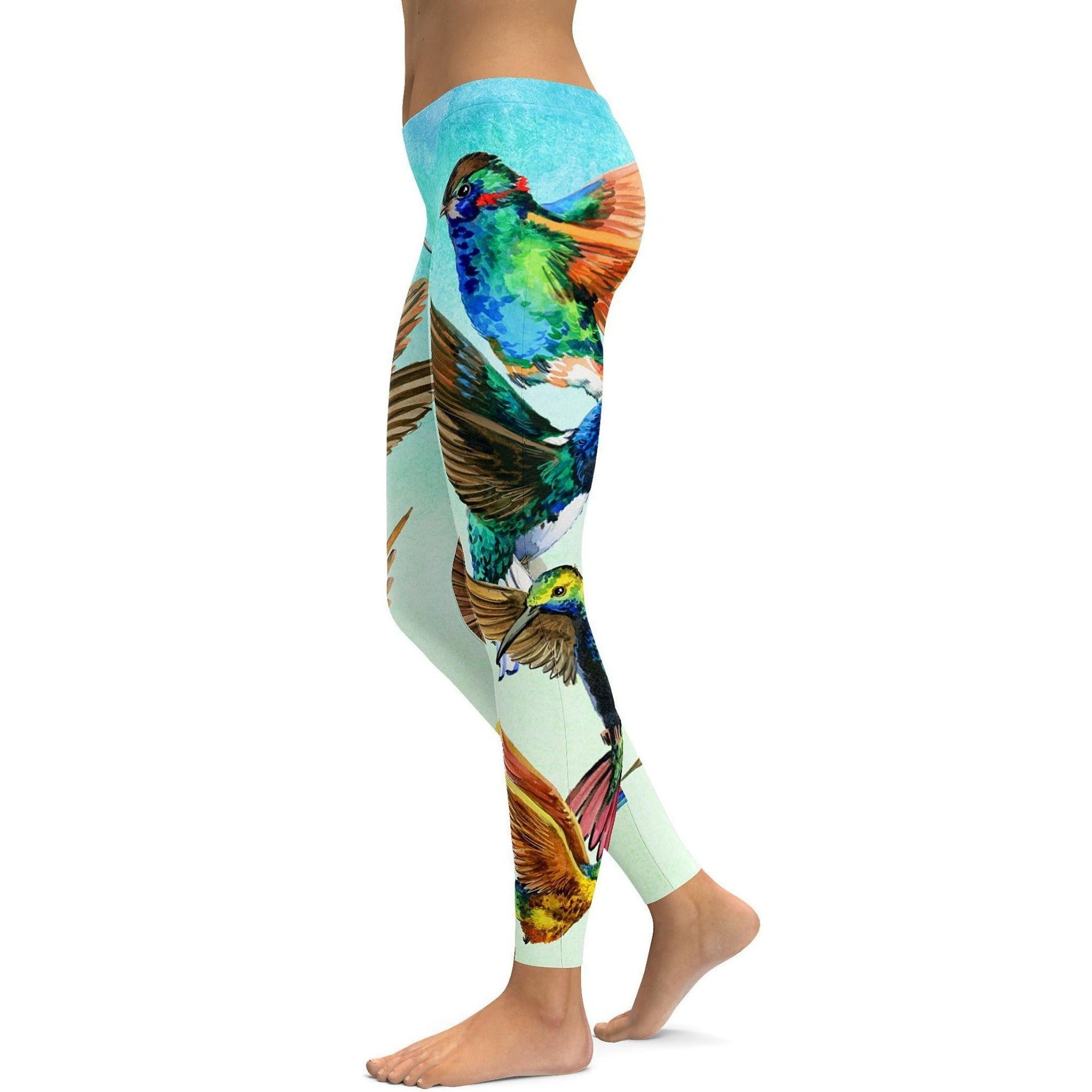 Watercolor Hummingbird Leggings - GearBunch