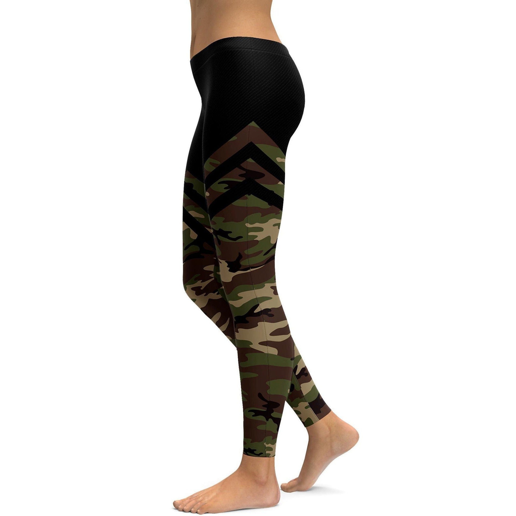 Camo & Black Thigh High Stocking Leggings - GearBunch