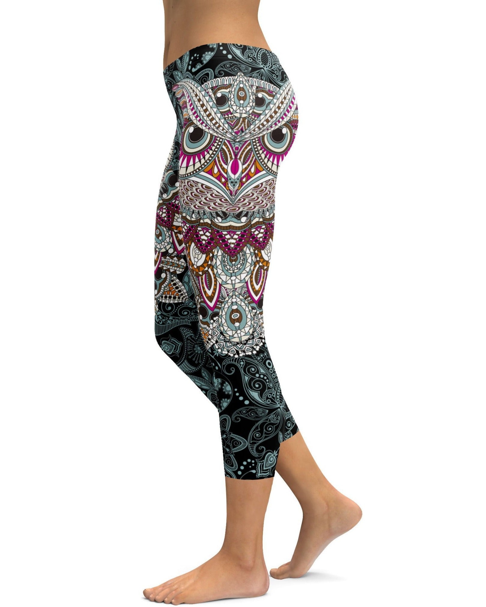 Ornamental Owl Capris - GearBunch