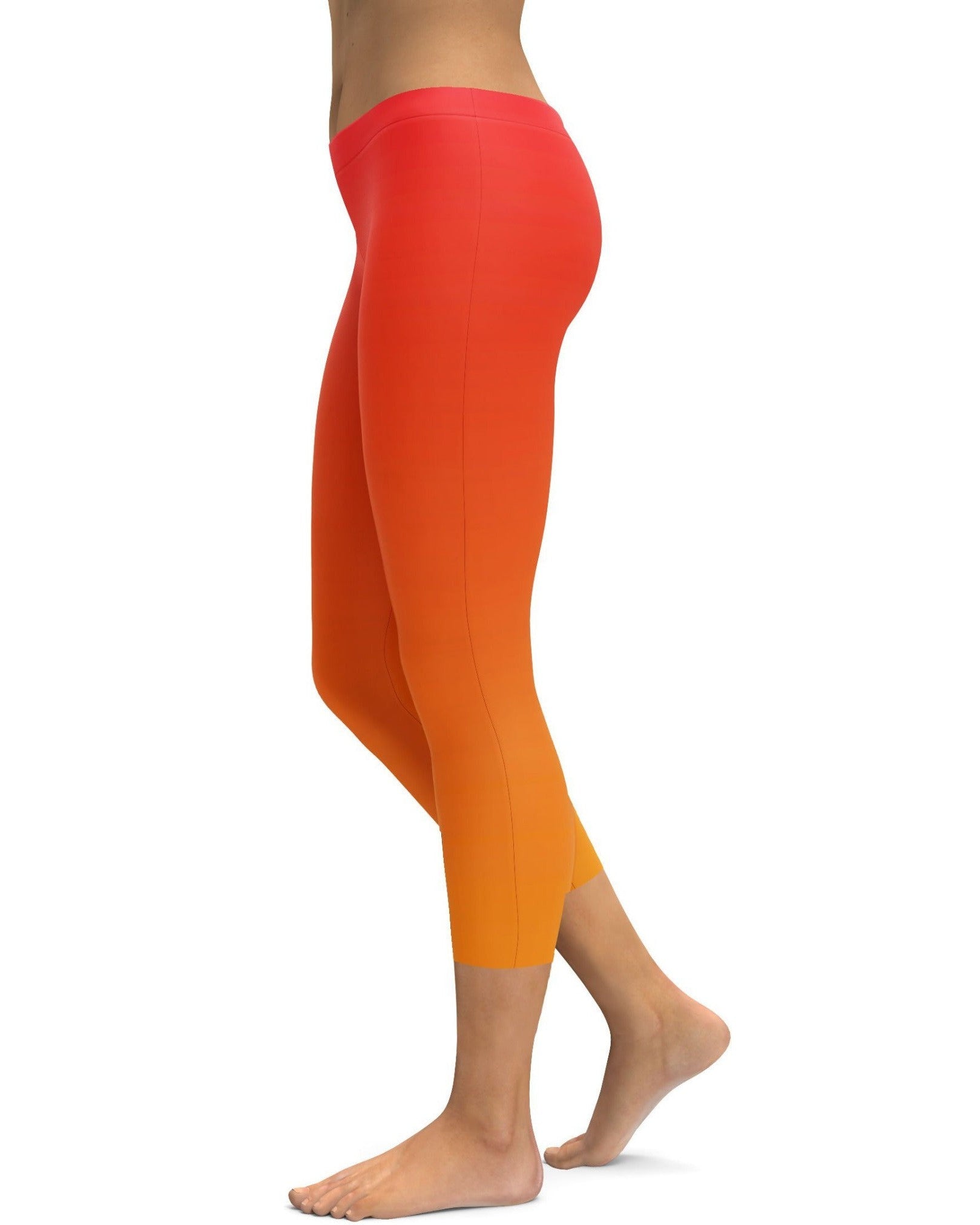 Ombre Hot Orange Capris - GearBunch