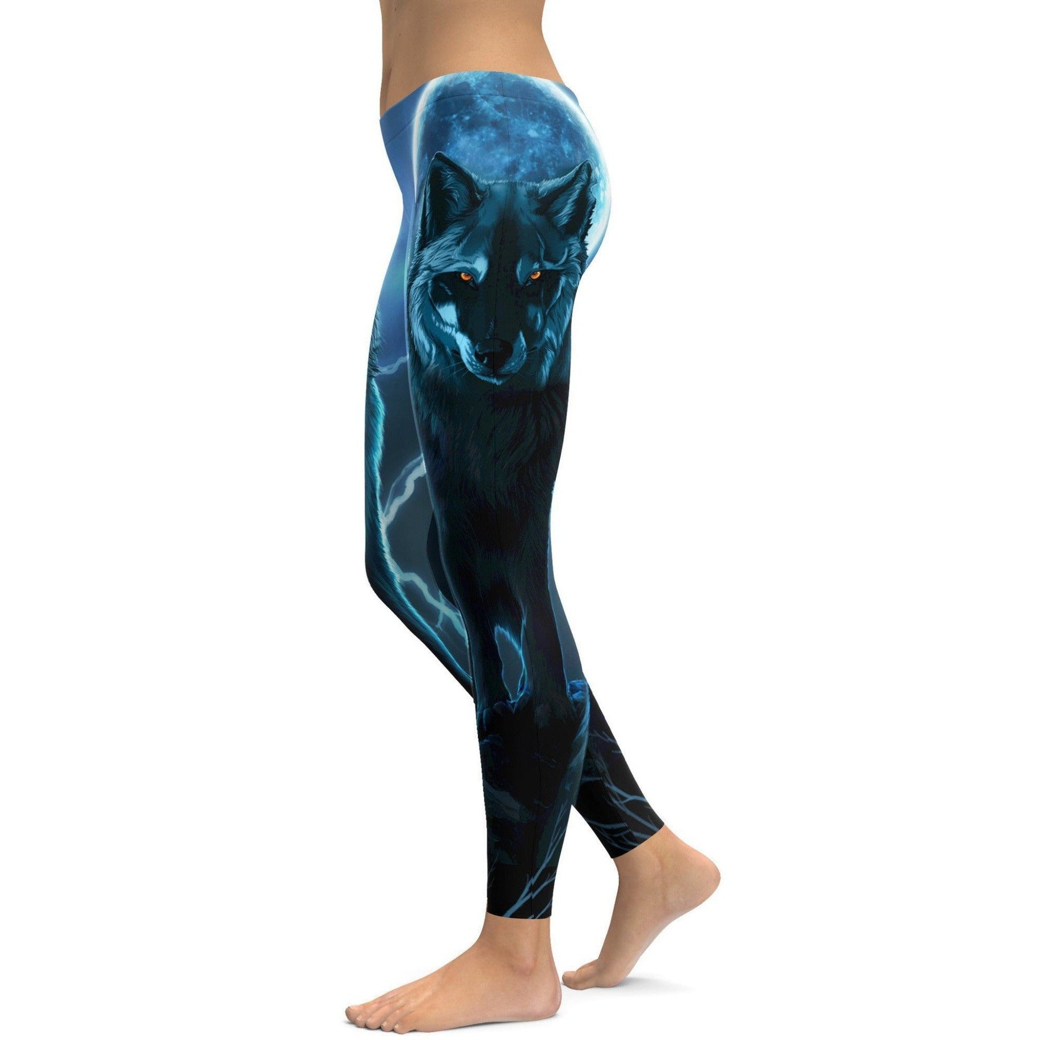 Night Wolf Leggings - GearBunch