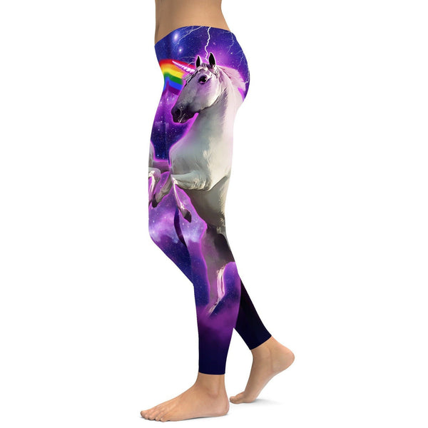 My Friend Unicorn Lucy Printed Performance Yoga Leggings - Women, Pineapple Clothing