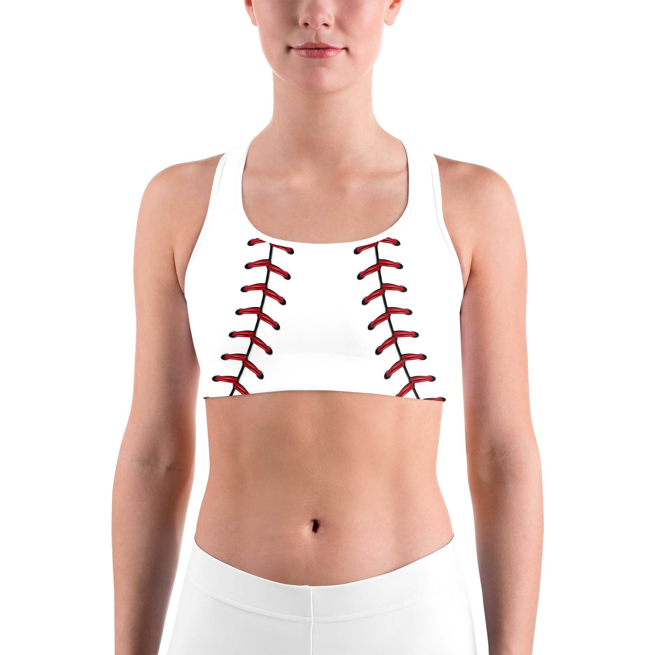 Baseball Stitches Sports bra - GearBunch Leggings / Yoga Pants