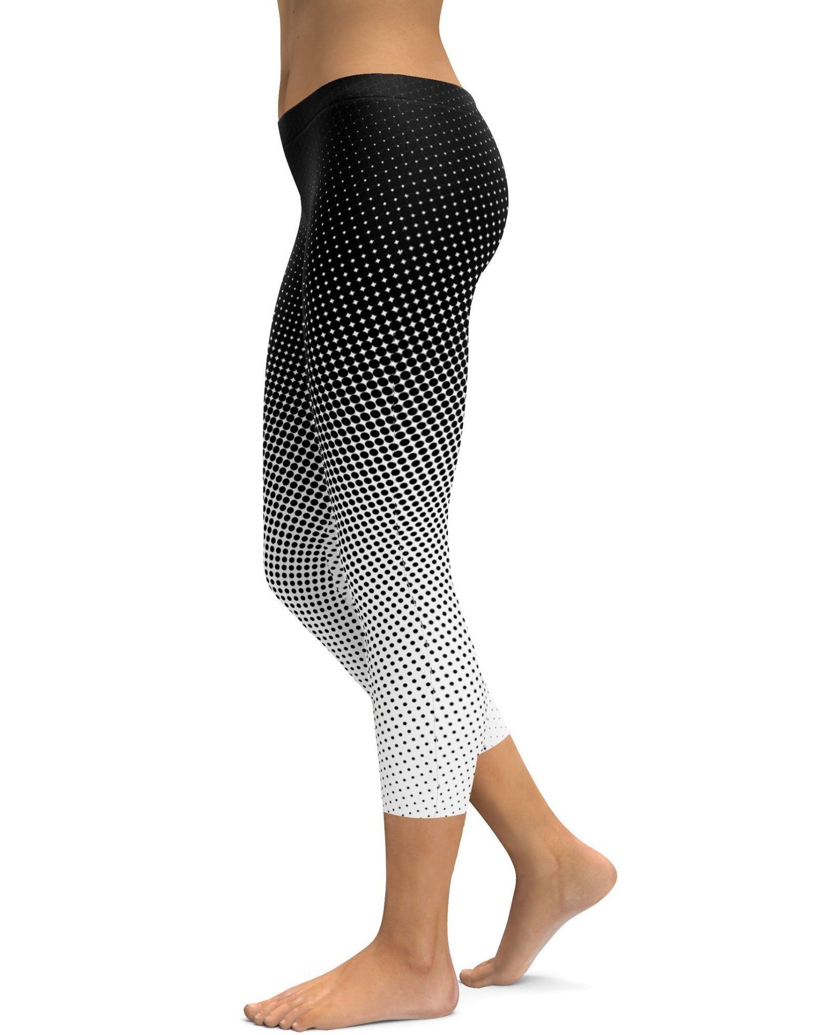 B&W Halftone Capris - GearBunch