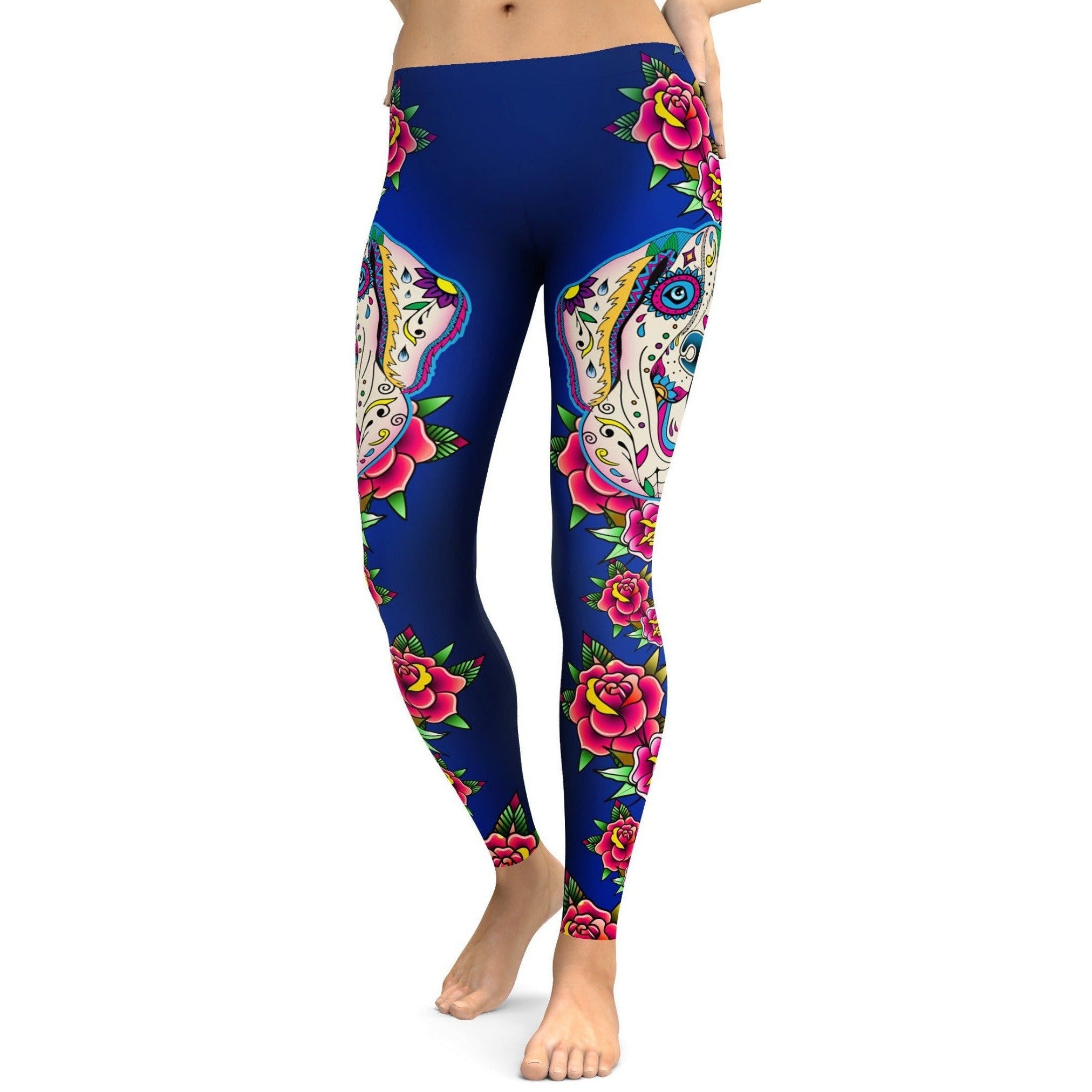Sugar Skull Labrador Leggings - Gearbunch Leggings