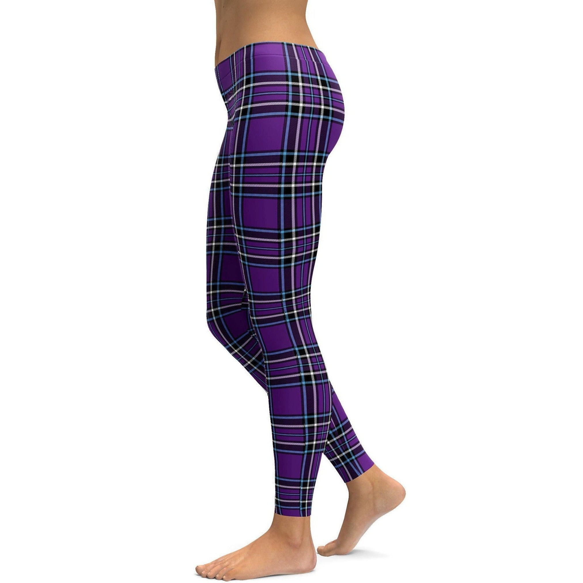Purple Tartan Leggings - Gearbunch