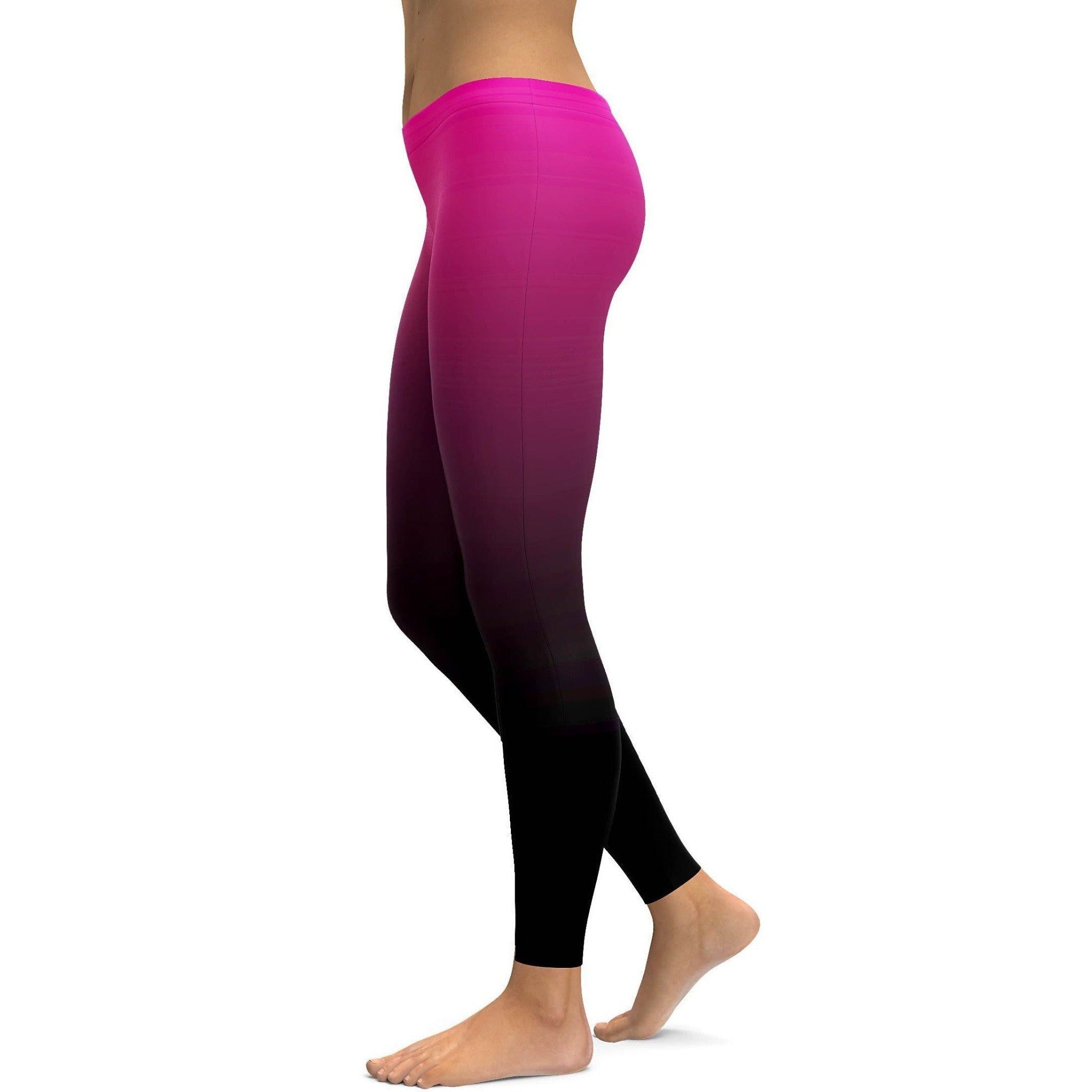 Ombre Pink to Black Leggings - GearBunch