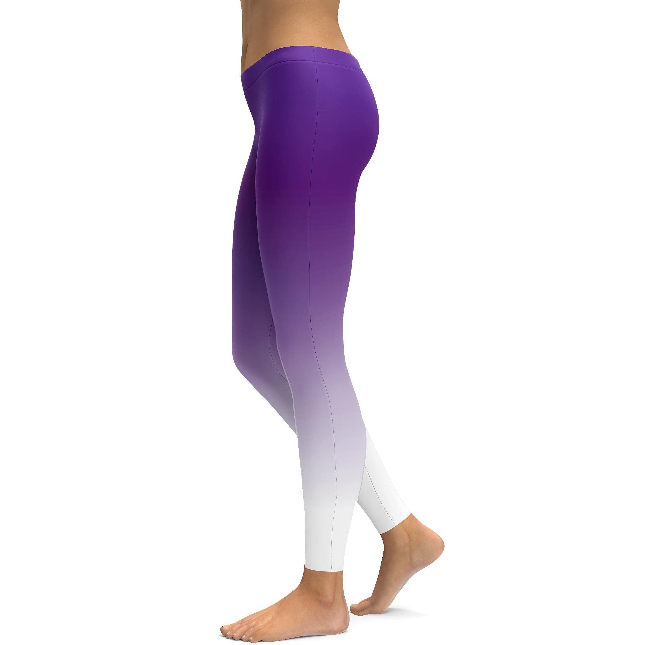 Ombre Purple to White Leggings - GearBunch Leggings / Yoga Pants